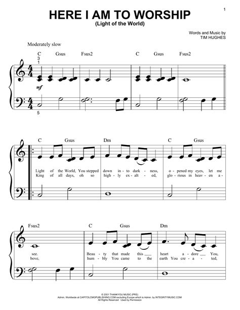 Free Christian Praise & Worship Sheet Music for Church.